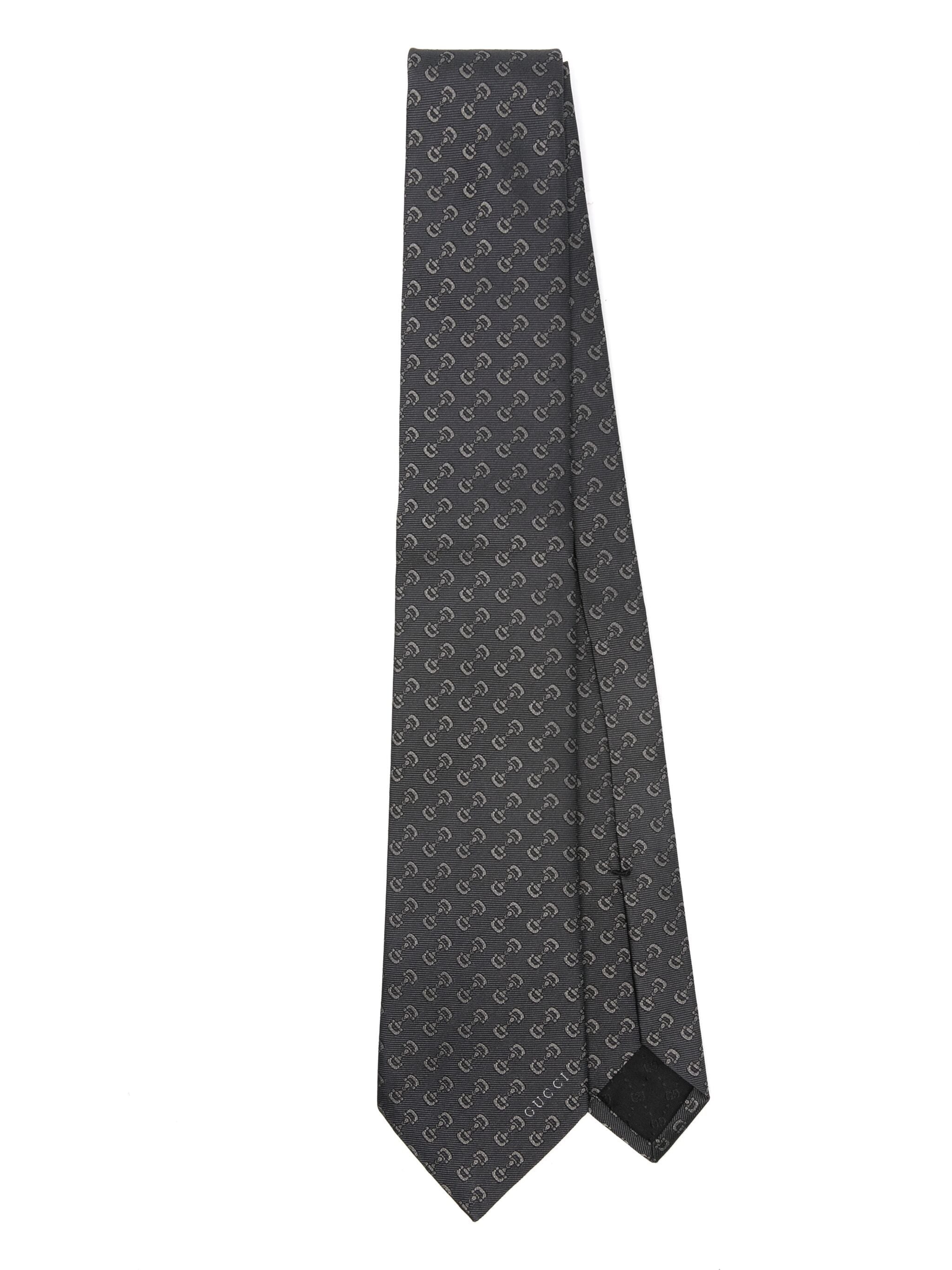 Horsebit-jacquard Silk Tie - 1