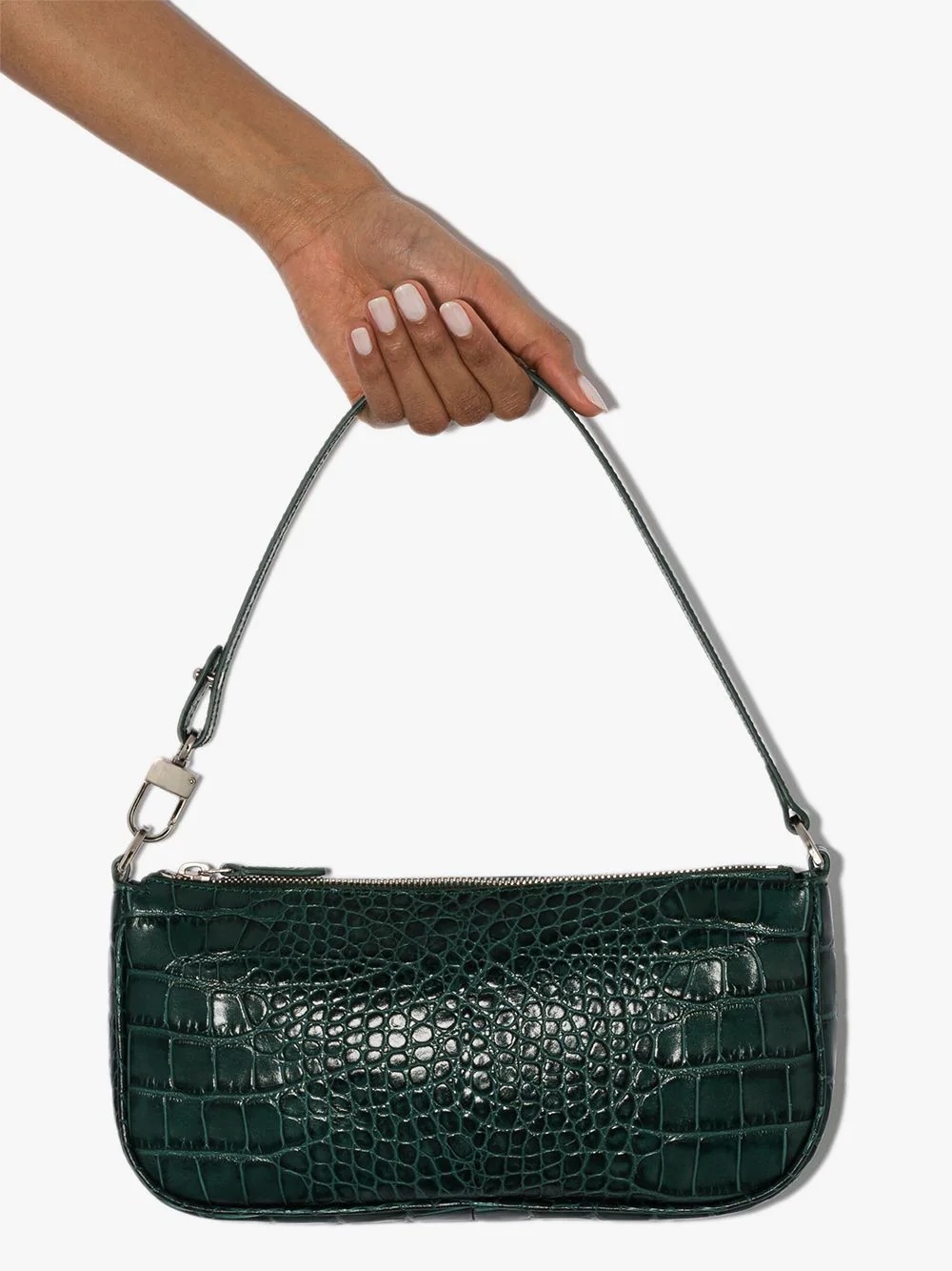 crocodile-effect shoulder bag - 3