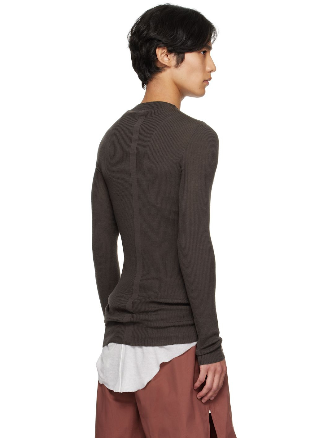 Gray Concordians Ribbed Round Neck Sweater - 3