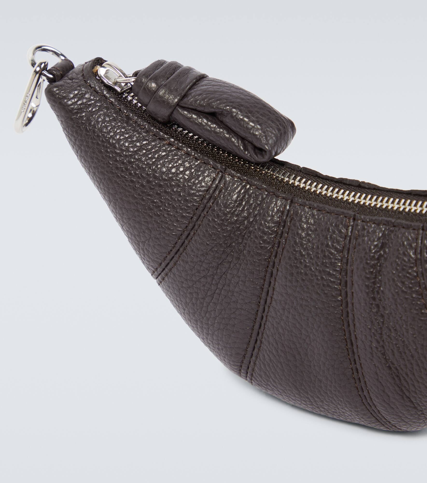 Croissant leather coin purse with strap - 5