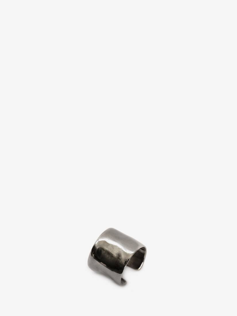 Molten Ear Cuff in Antique Silver 2