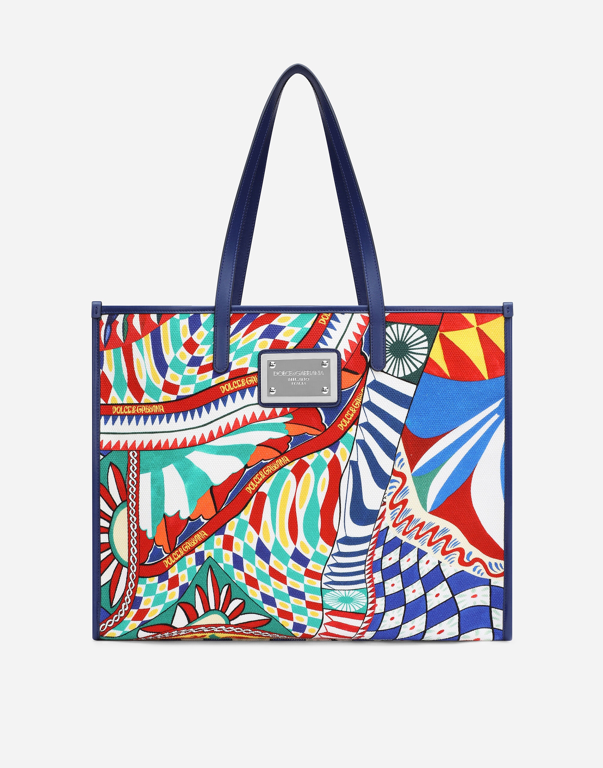 Large printed canvas shopper - 1