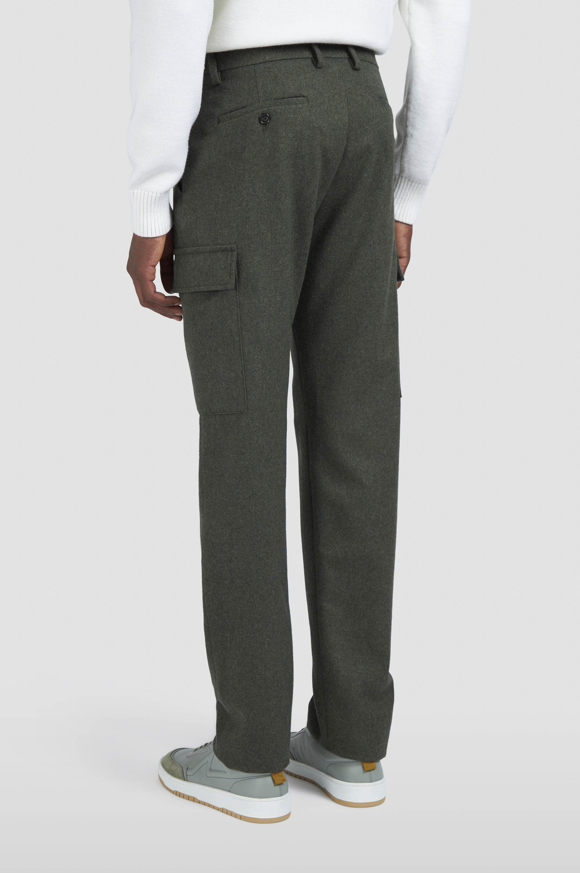 BLENDED WOOL CARGO TROUSERS - 3