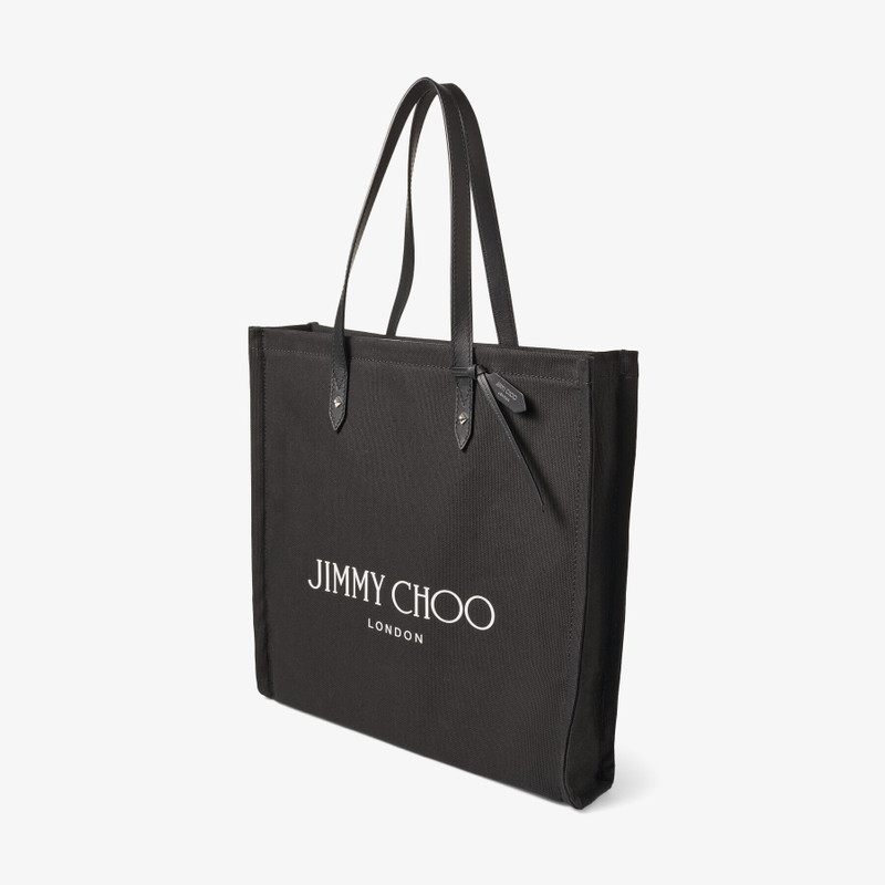 Logo Tote
Black Canvas Tote Bag with Black Leather Handles 4