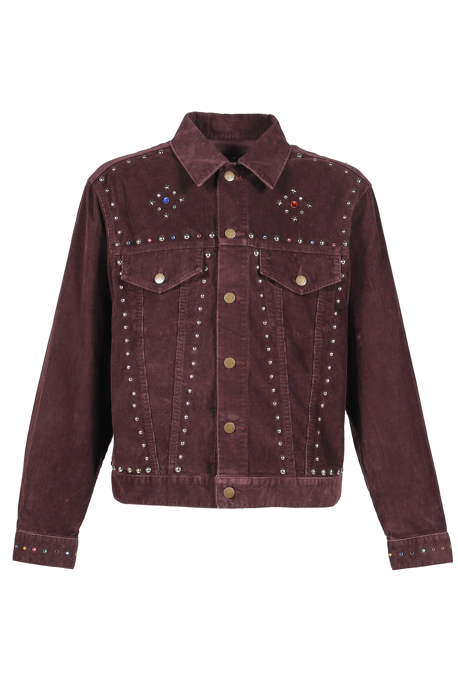 STUDDED JEAN JACKET - 14W CORDUROY / BUR - 1