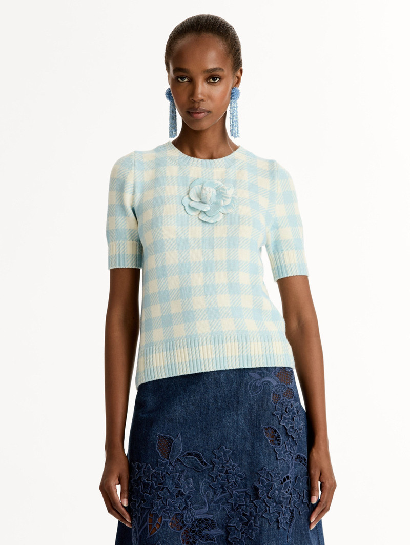 GINGHAM PULLOVER WITH FLORAL APPLIQUÉ 5