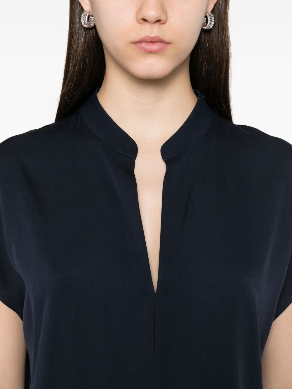 v-neck short-sleeve blouse - 5