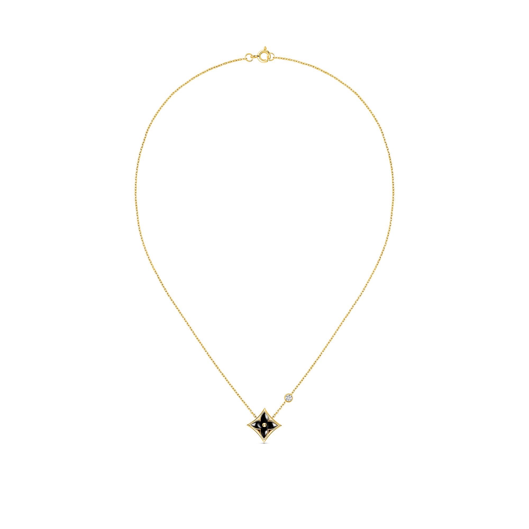 Color Blossom Bb Star Pendant, Yellow Gold, Onyx And Diamond - 3