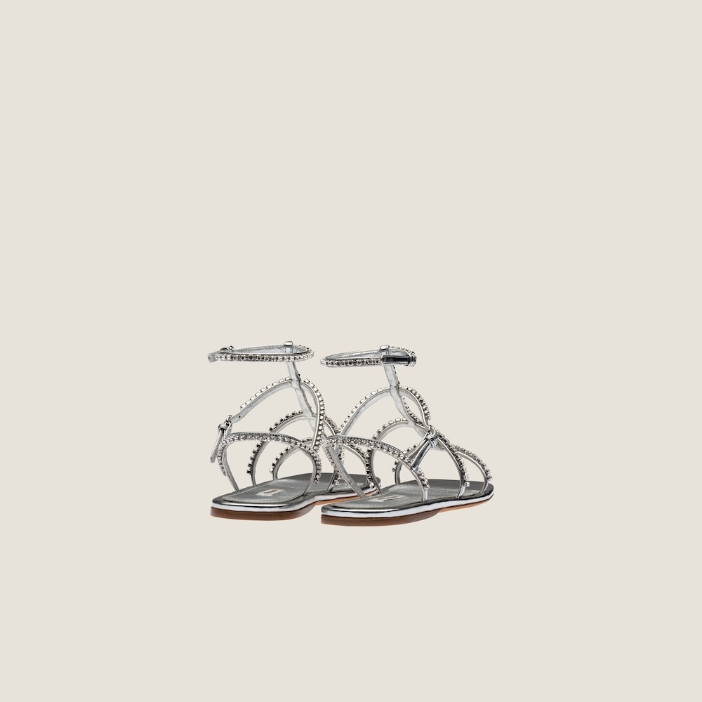 Metallic technical fabric sandals - 2