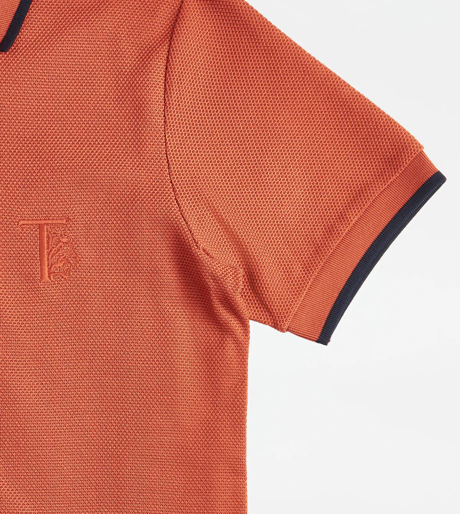 POLO SHIRT IN JACQUARD COTTON - ORANGE - 6