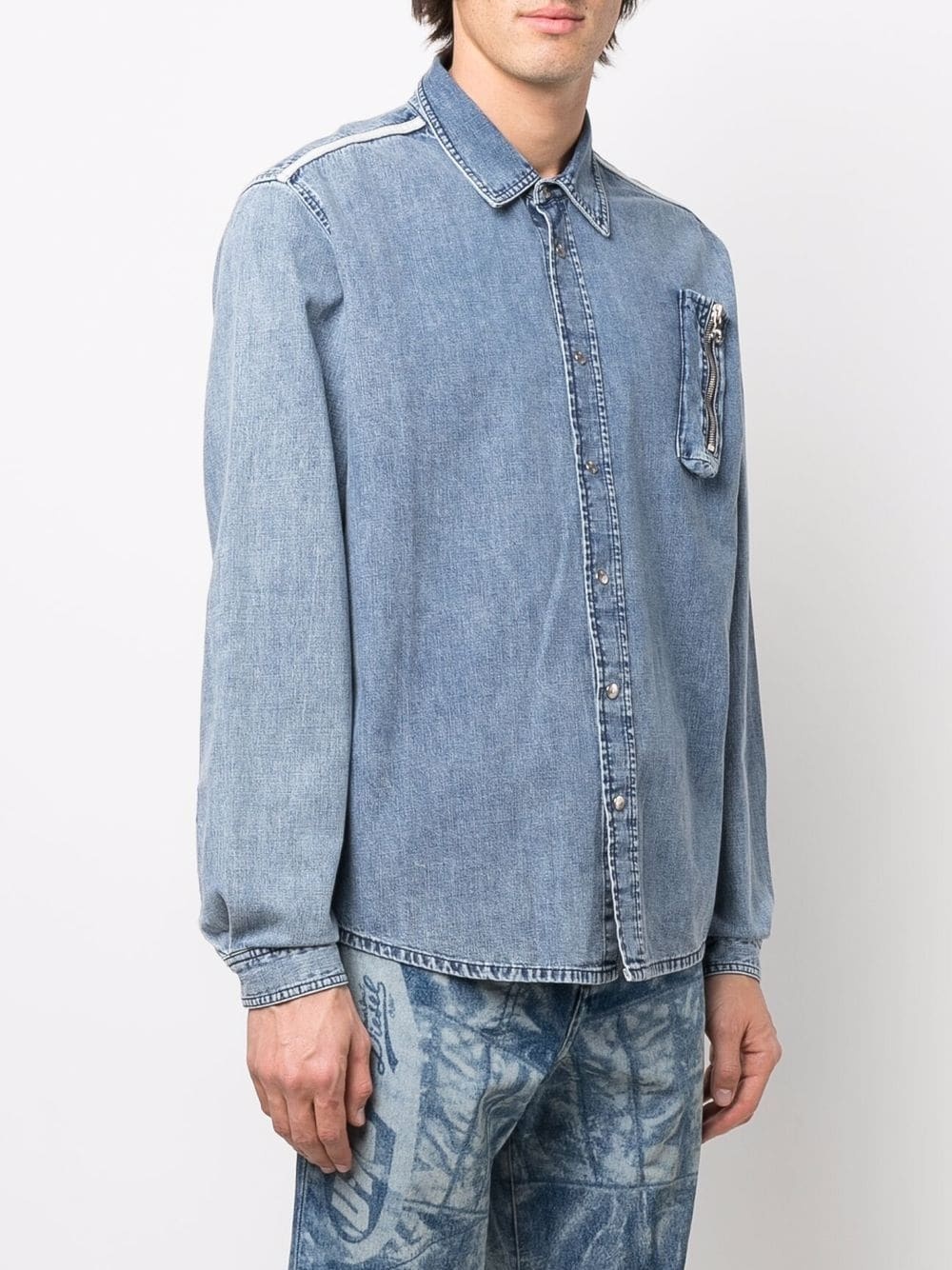 fitted denim shirt - 3