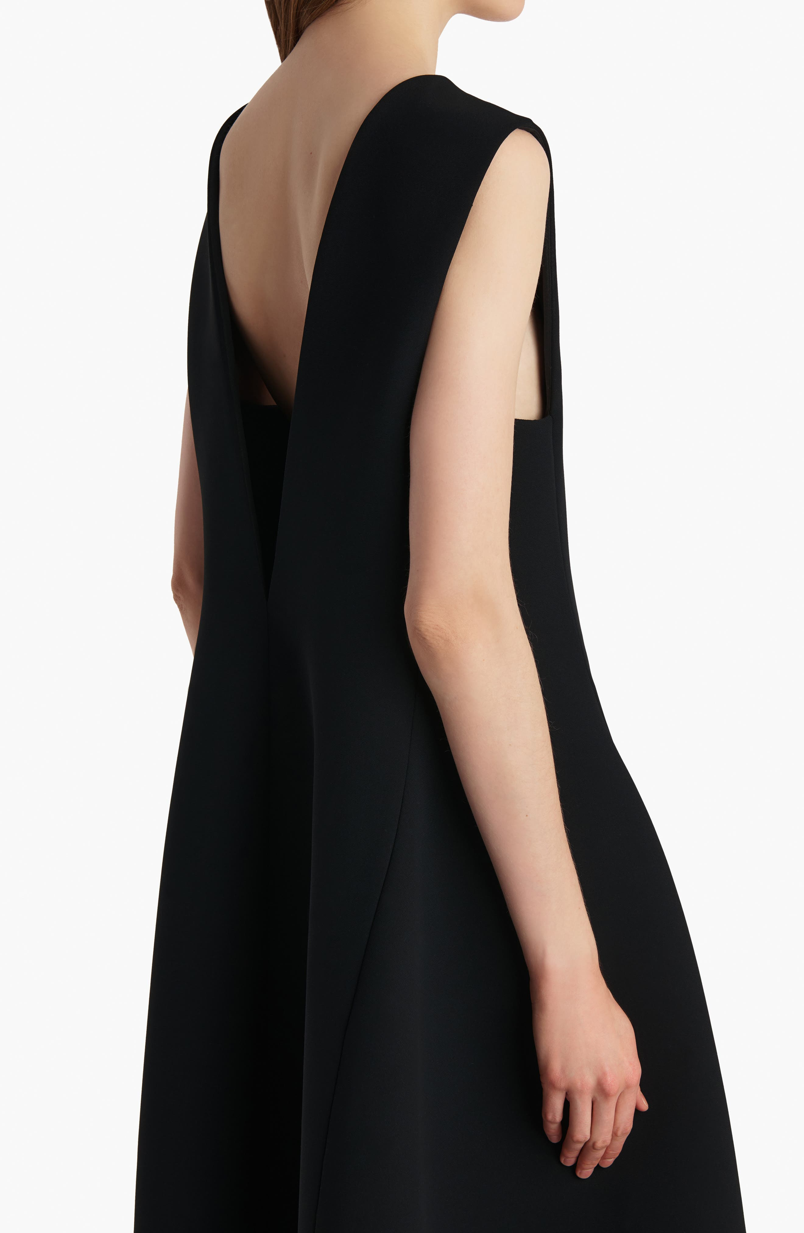 Khaite Medow Double Face Crepe Fit & Flare Midi Dress in Black at Nordstrom - 3