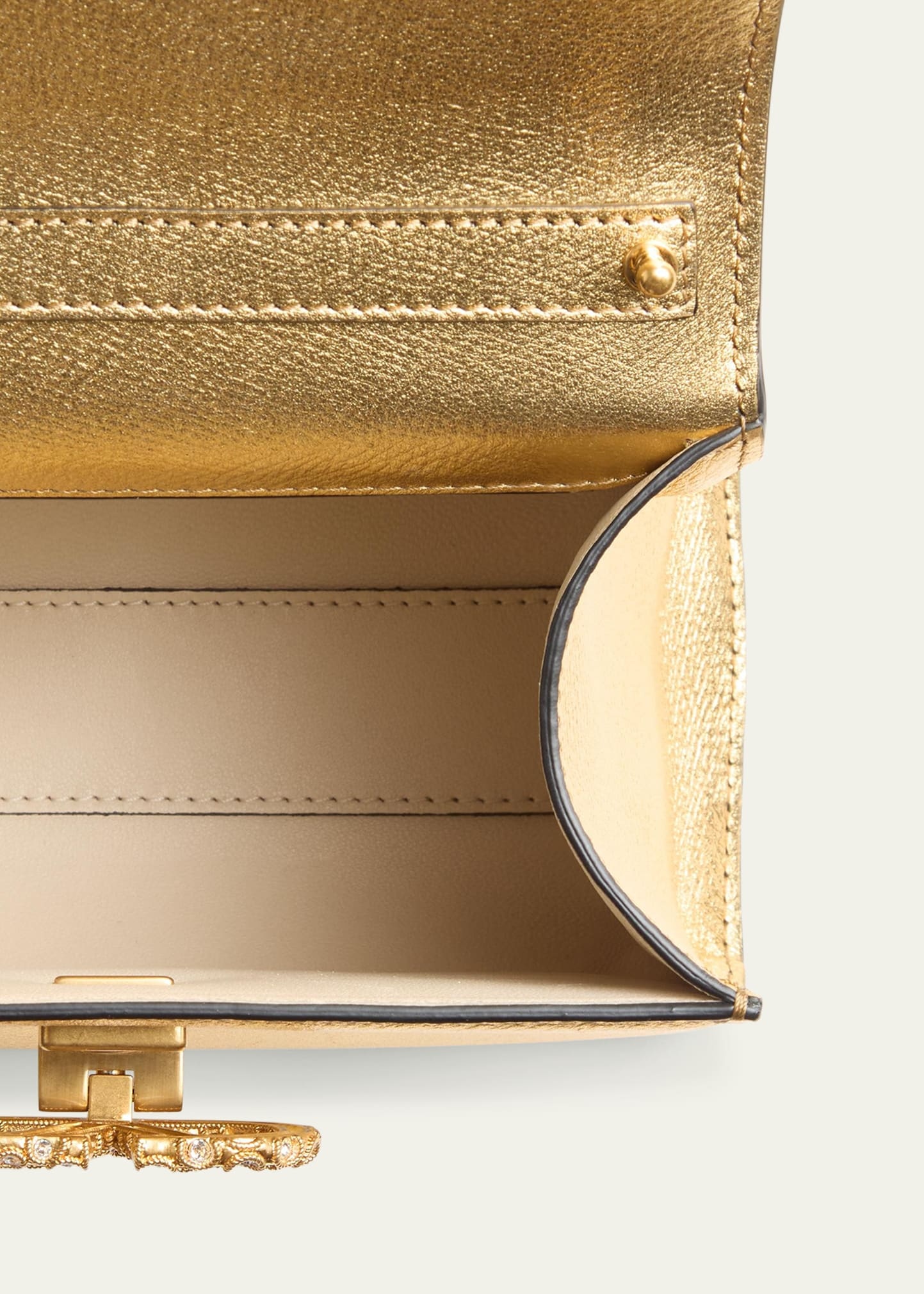 VSLING Mini Metallic Leather Top-Handle Bag - 4