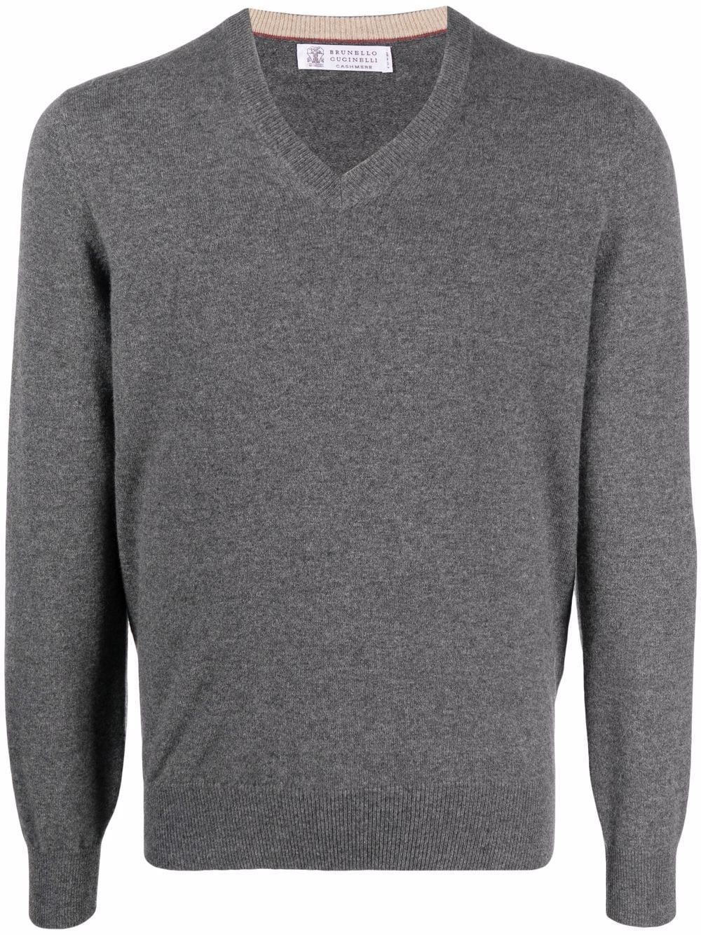 V-neck cashmere jumper - 1