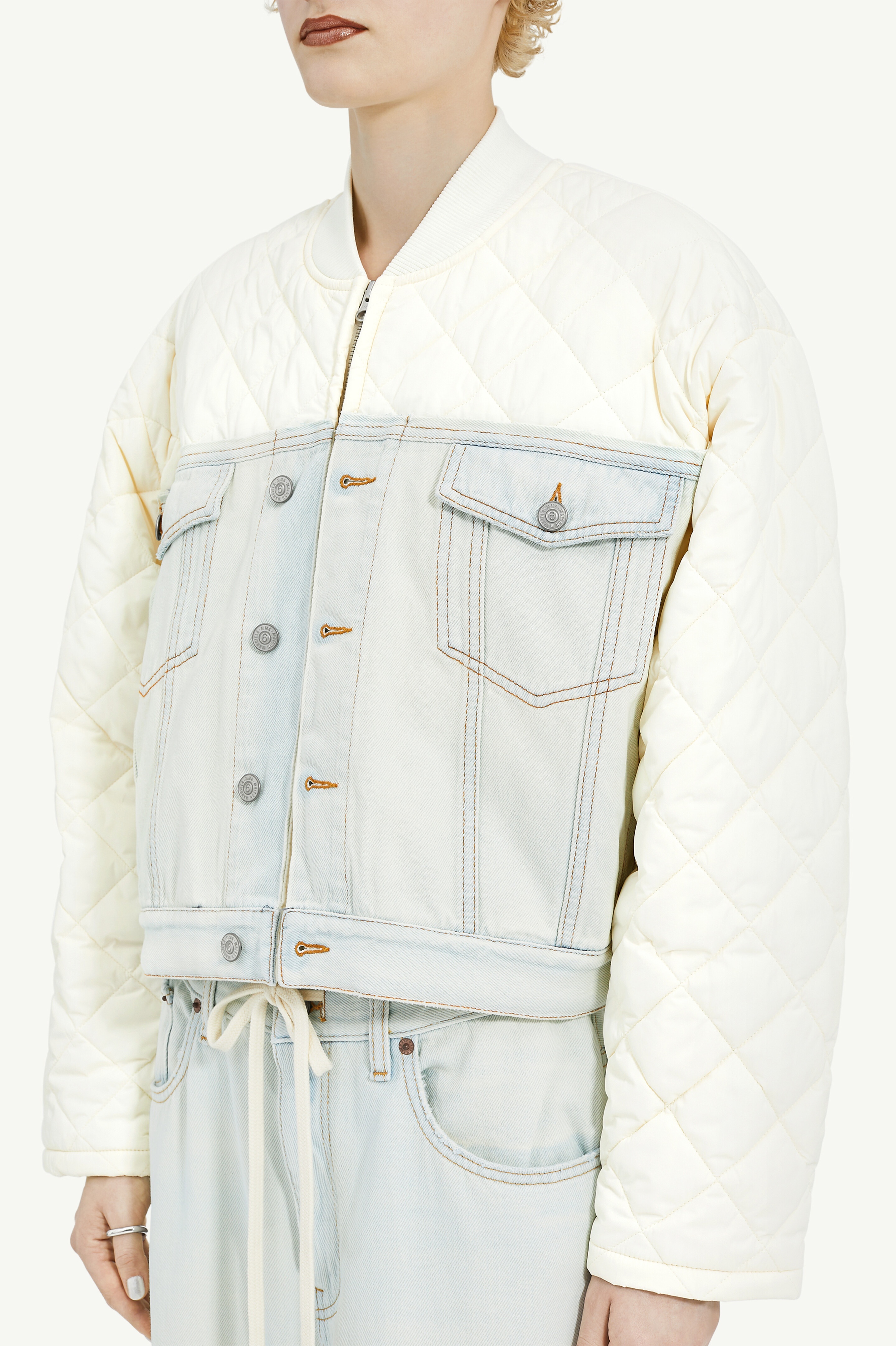Quilted Denim Jacket - 5