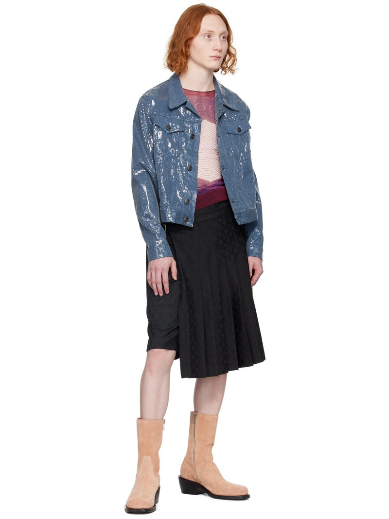 Jean Paul Gaultier Burgundy Sheer Long Sleeve T-Shirt outlook