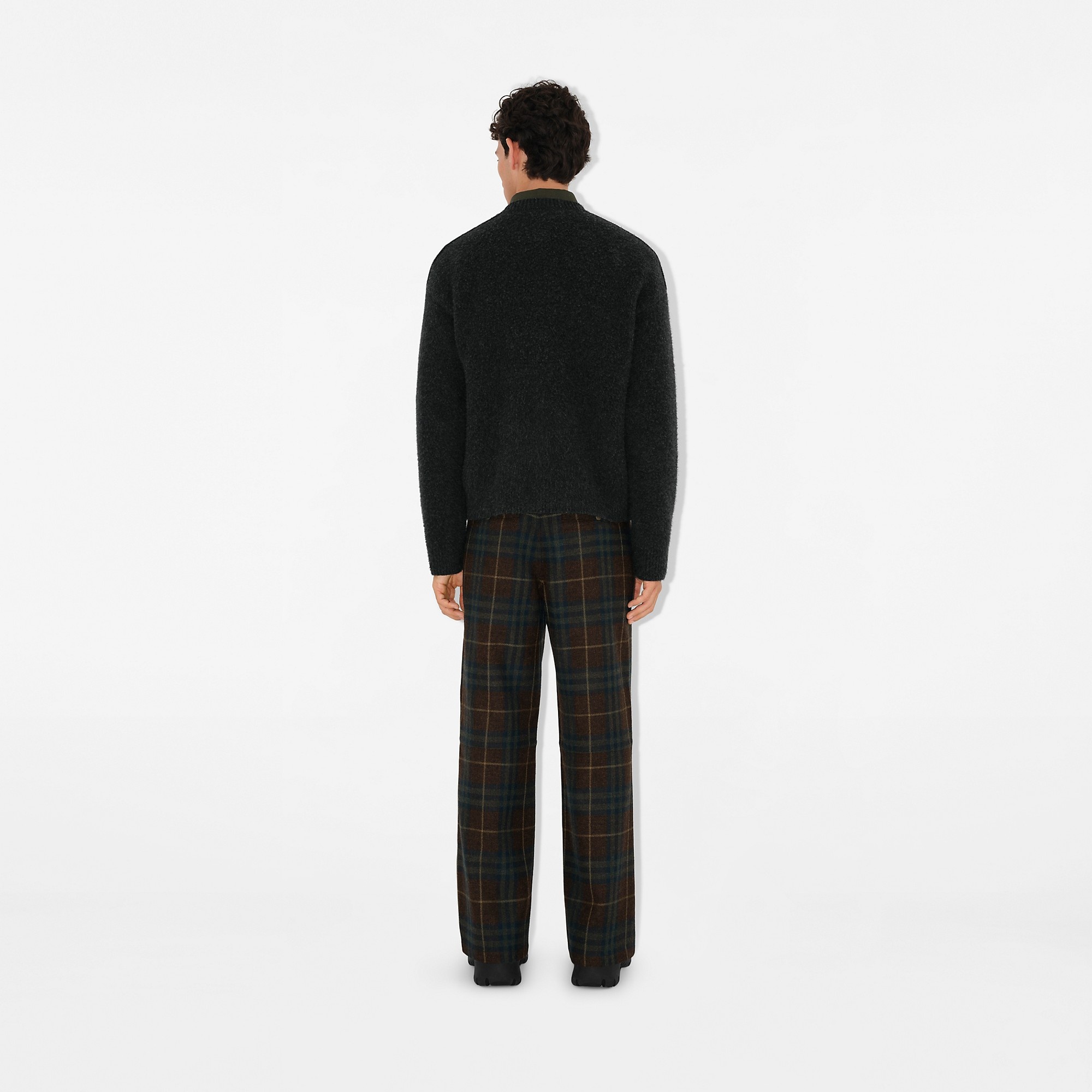 Check Wool Zip Trousers - 4