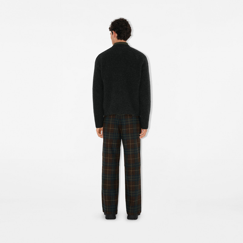 Check Wool Zip Trousers 4