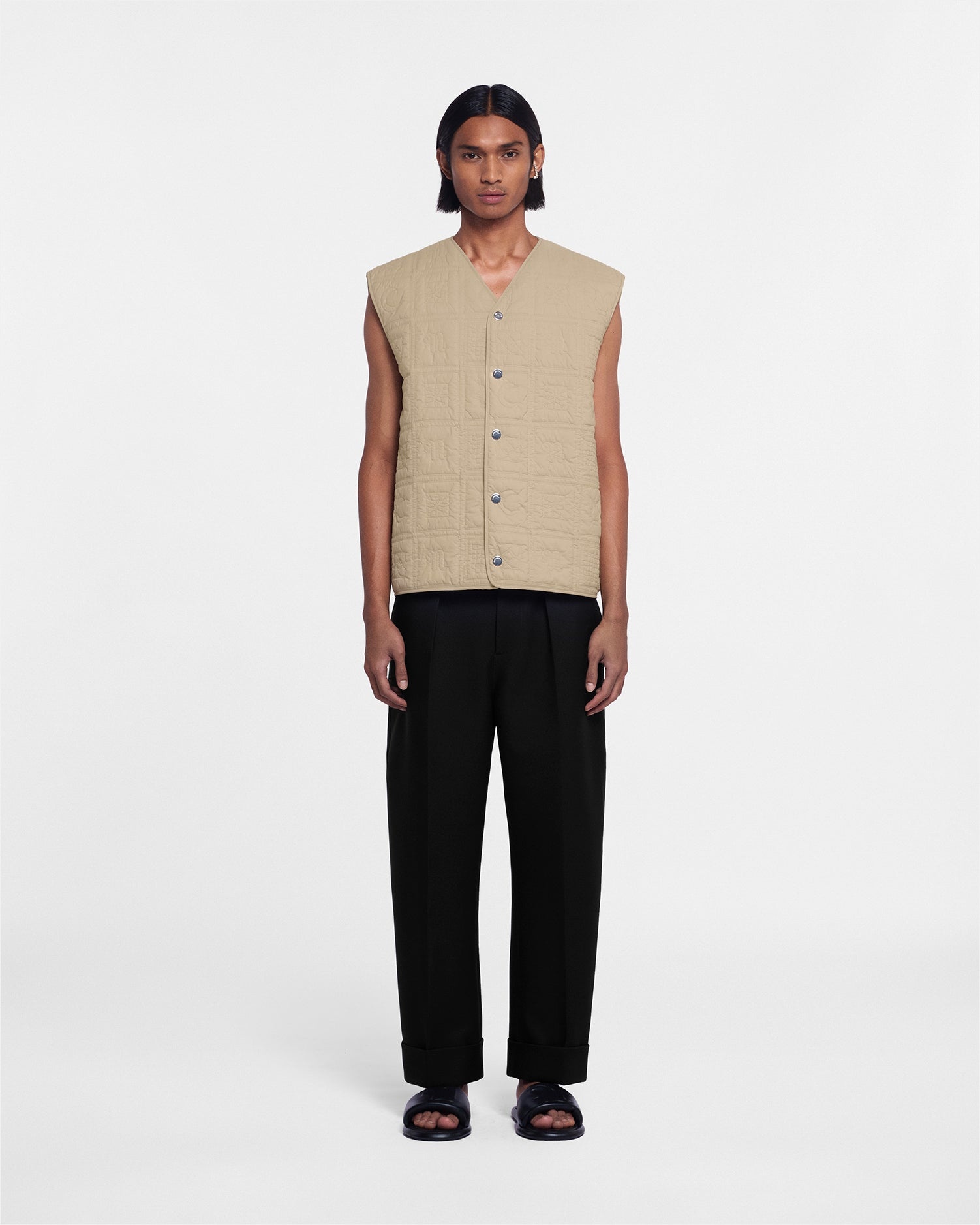 Quilted Tech Poplin Vest - 1