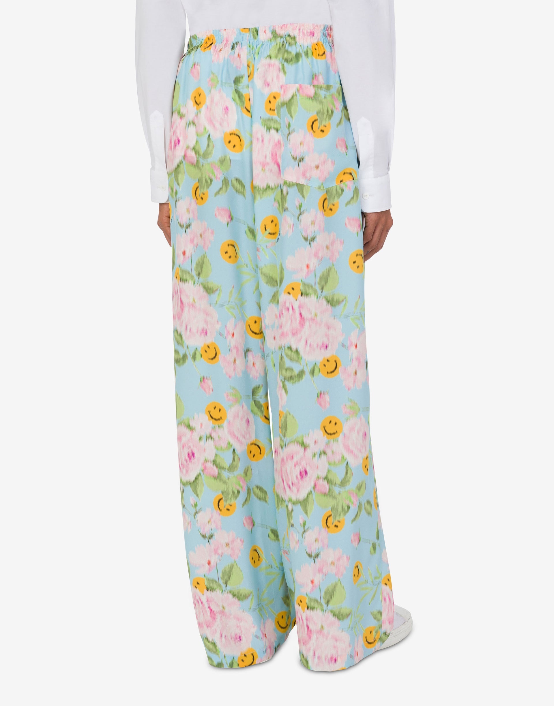SILK SATIN PANTS SMILEY® & ROSES - 2