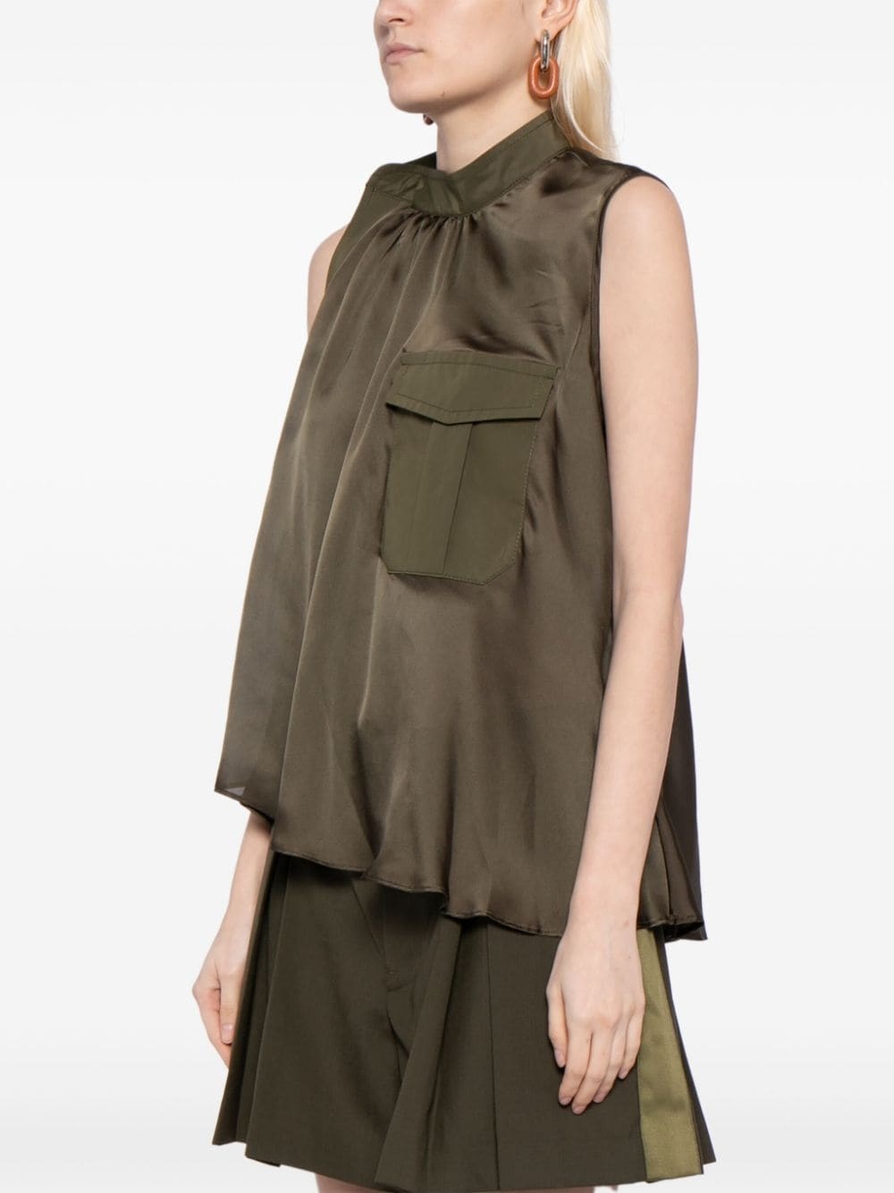 asymmetric satin blouse - 3