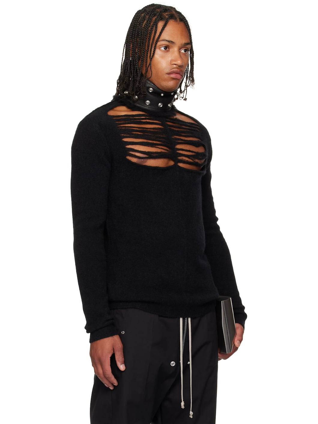 Black Concordians LS Grid Knit Sweater - 2