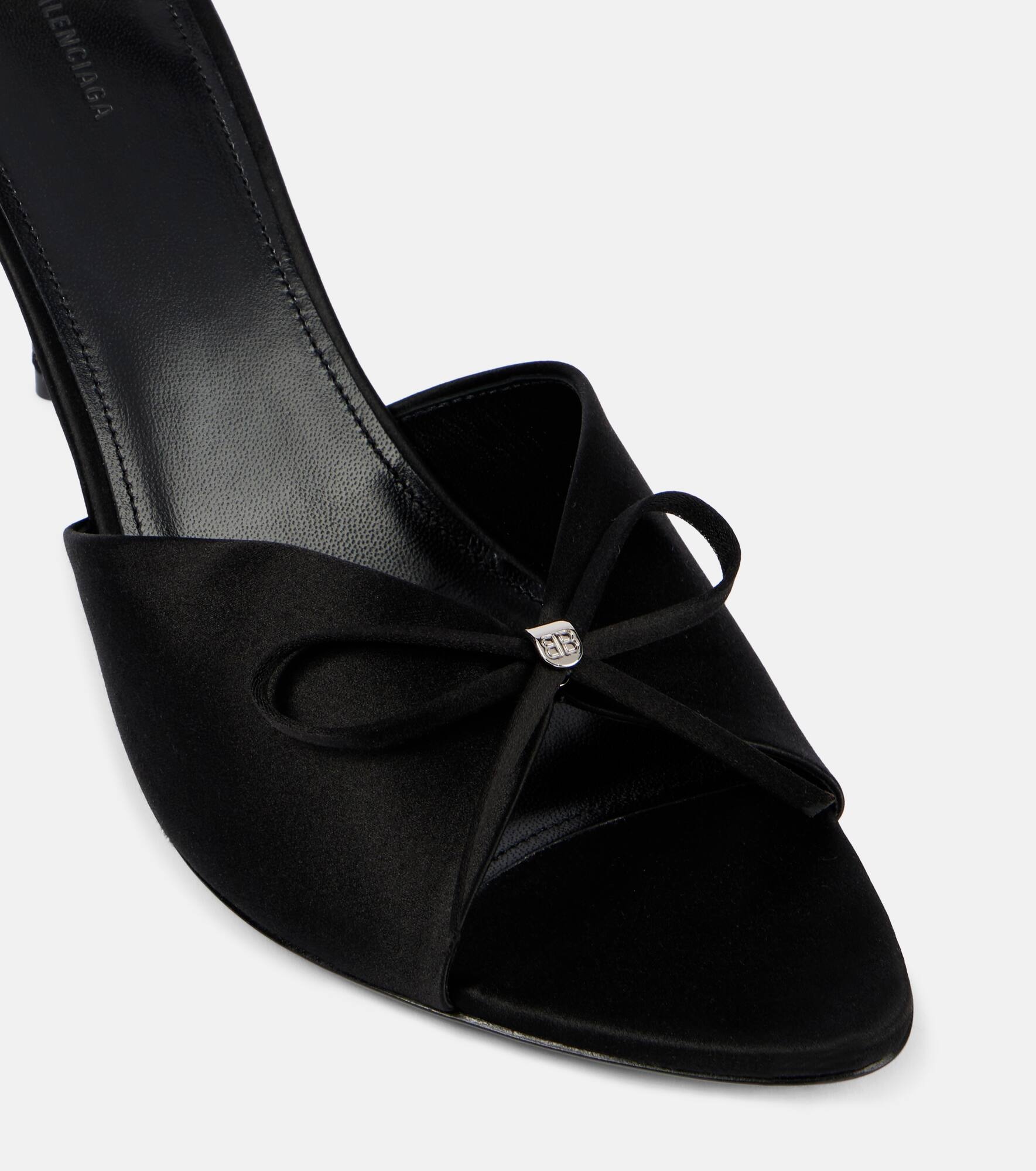 Knife Bow 80 satin sandals - 5