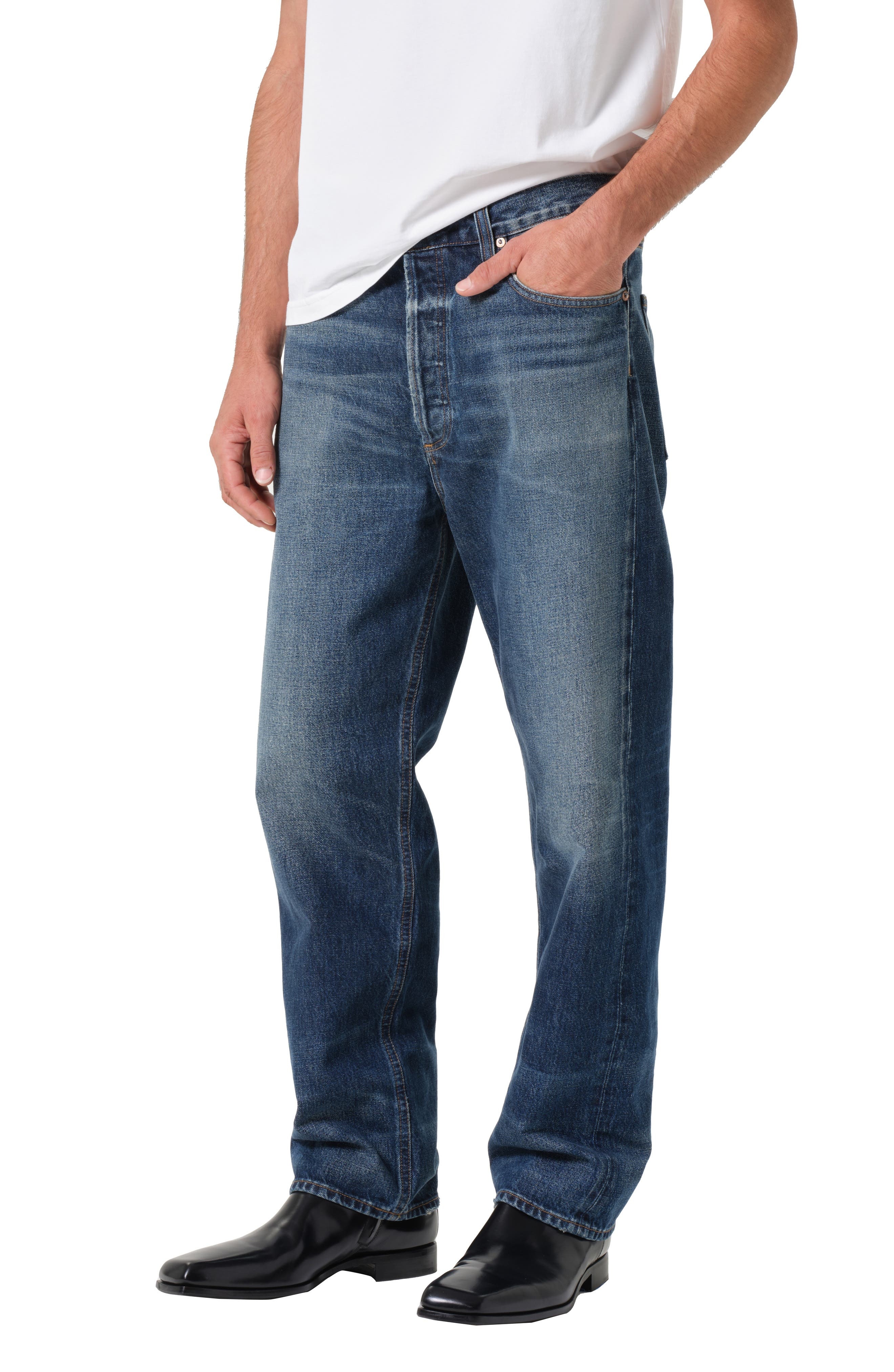 AGOLDE '90s Mid Rise Loose Straight Leg Jeans in Illuminate at Nordstrom - 5