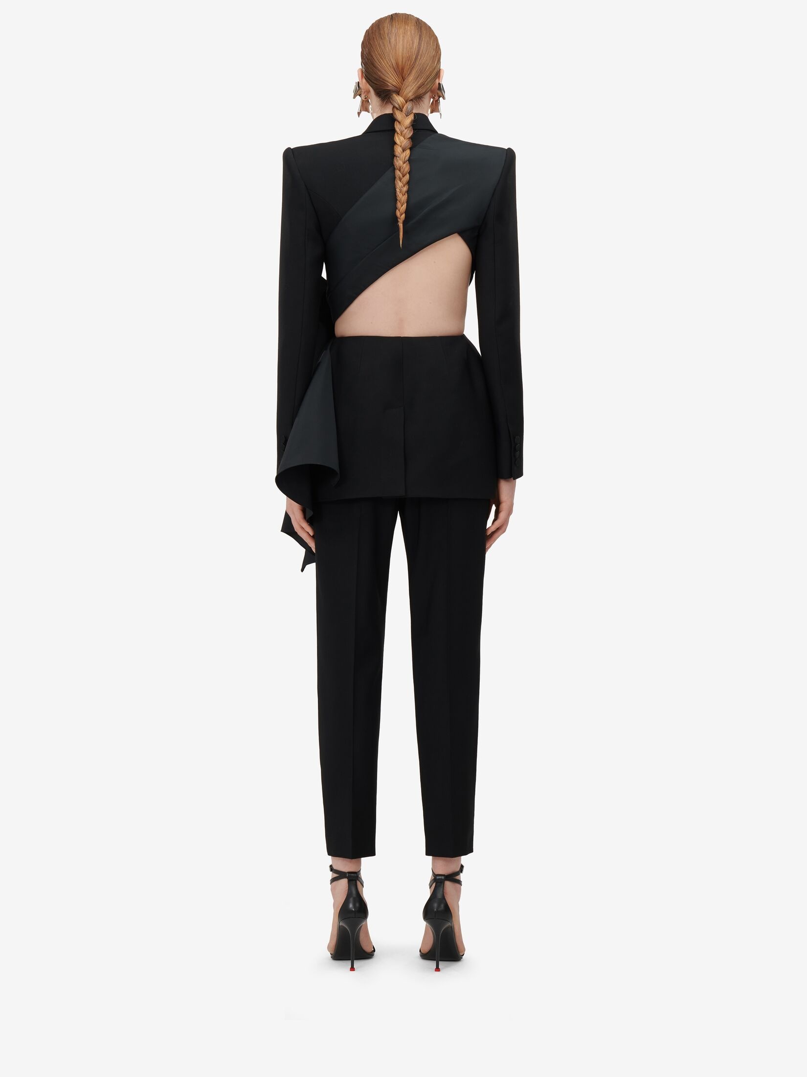 Women's Bow Slashed Jacket in Black - 4