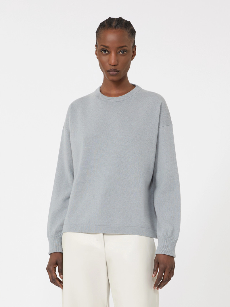 NEBBIE Boxy-fit wool and cashmere sweater - LIGHT BLUE 3