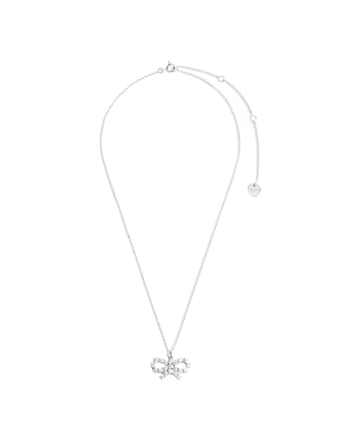 Micro Crystal Bow Necklace - 1