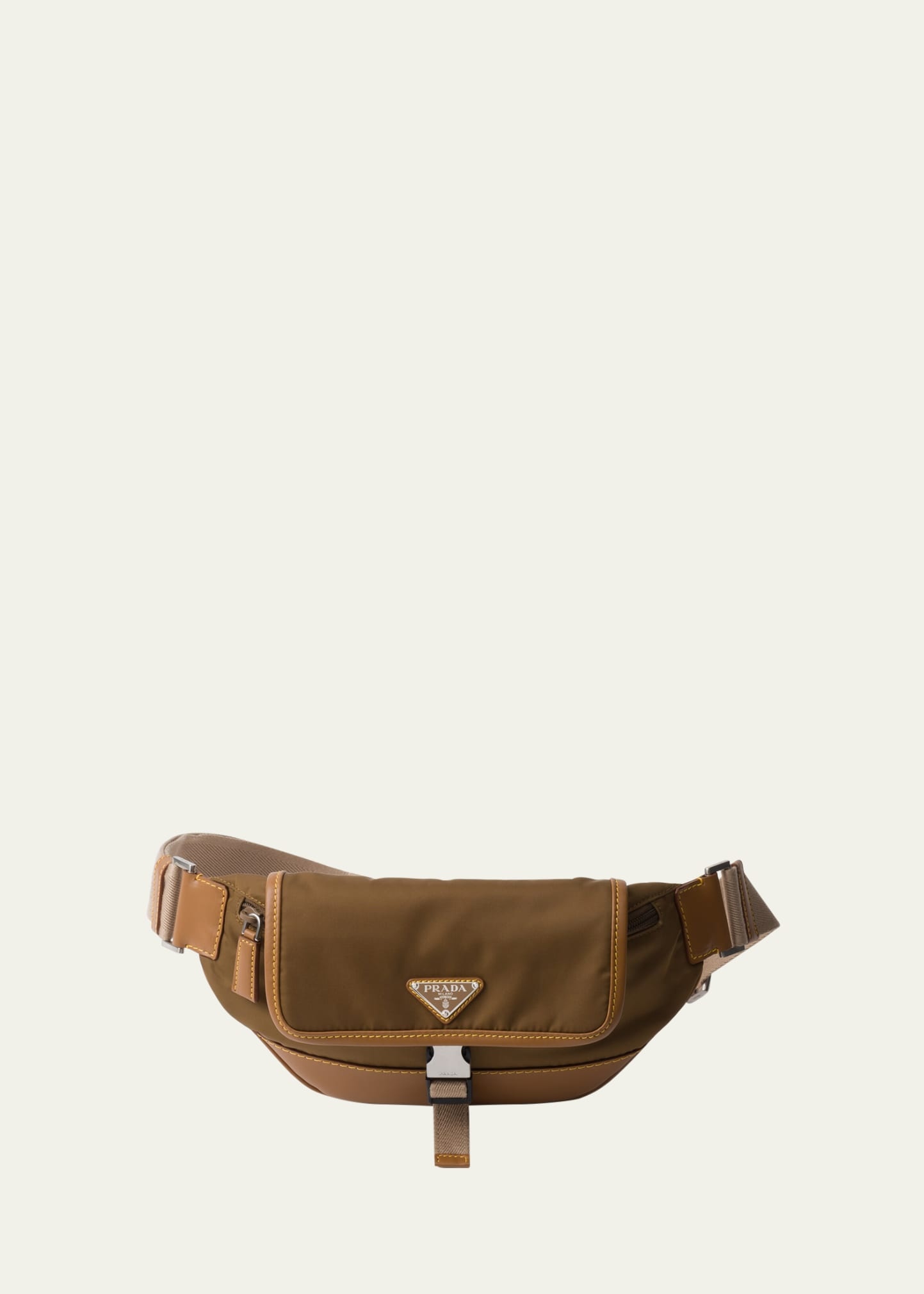 Men's Re-Nylon and Leather Shoulder Bag - 1