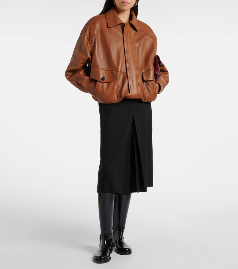 SAINT LAURENT Julia leather knee-high boots outlook