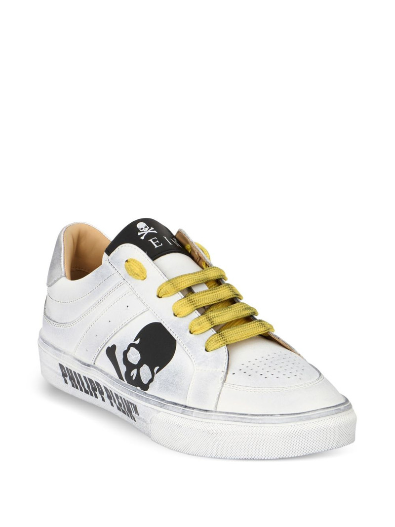 PHILIPP PLEIN skull leather low-top trainers outlook