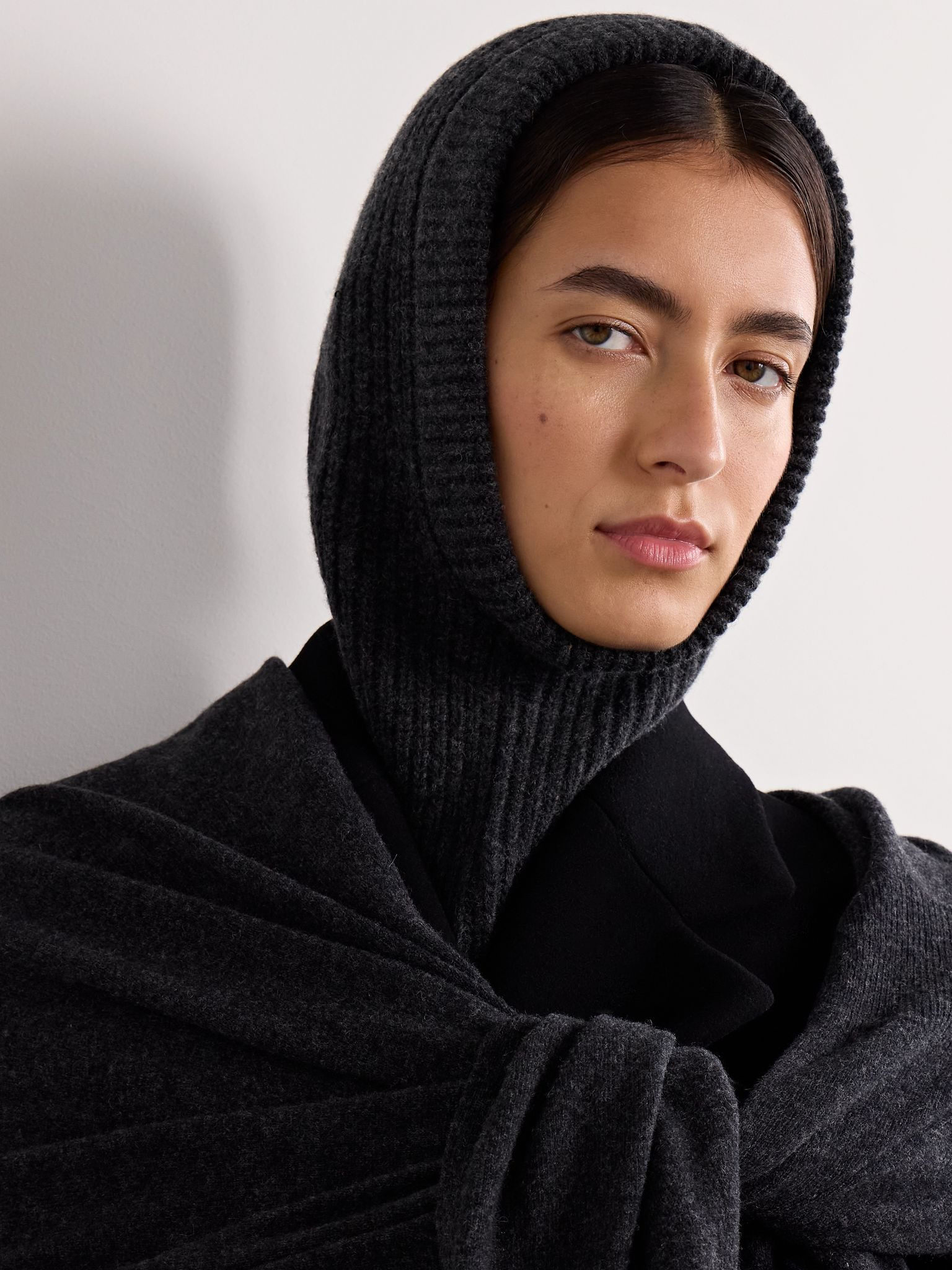Ribbed wool balaclava Gray - 2