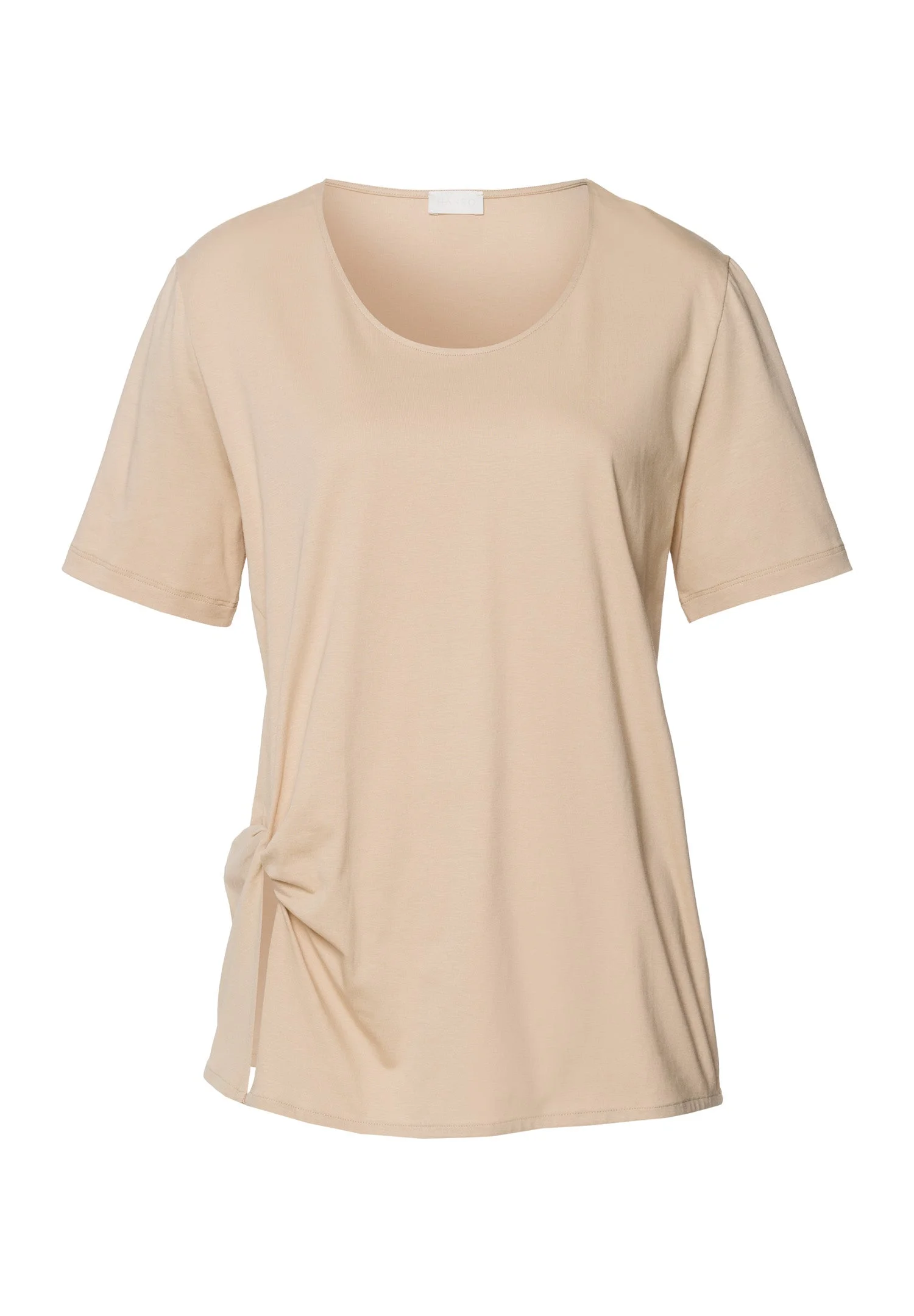 Natural Shirt Cotton Scoop Neck Top - 1