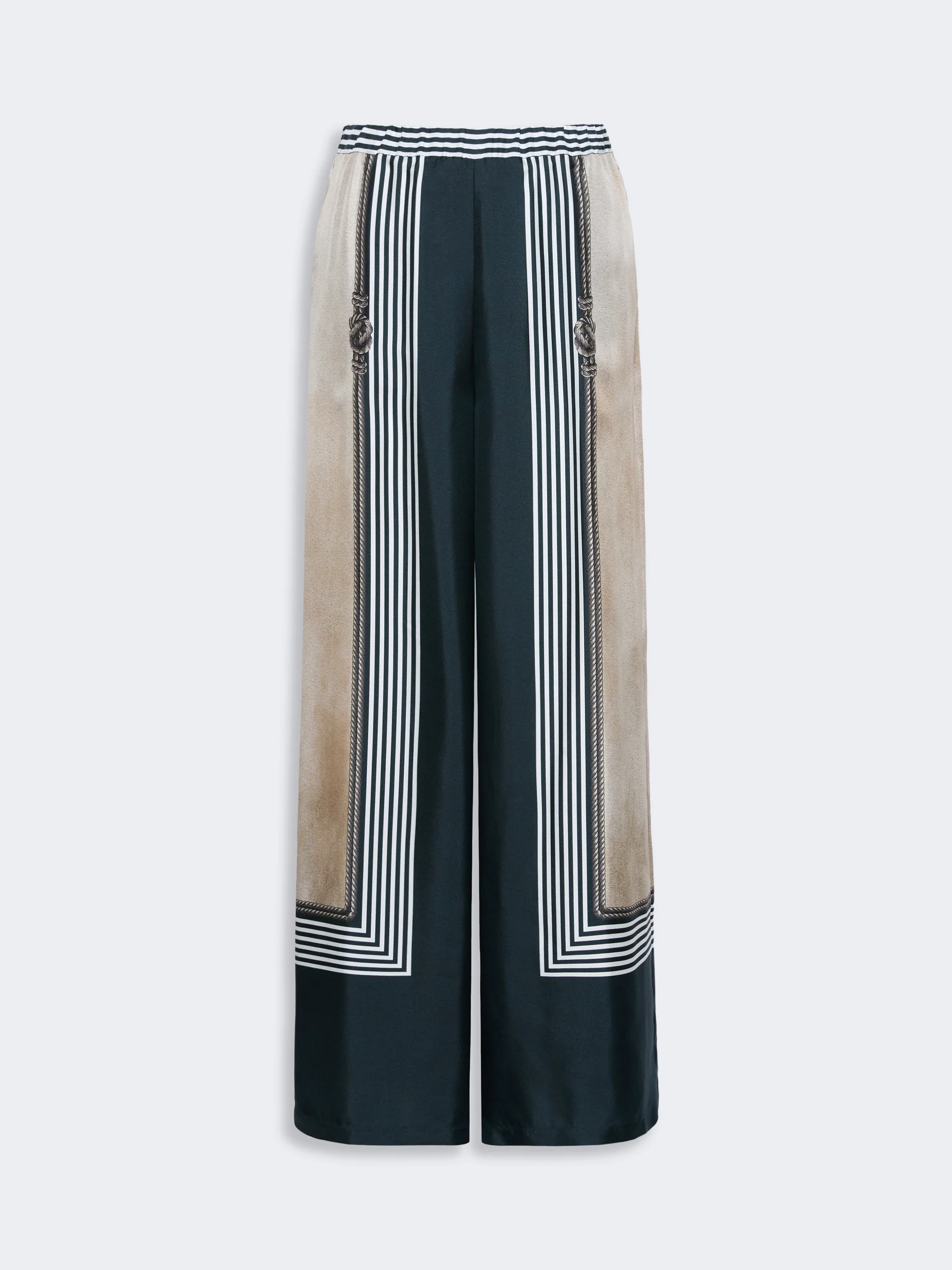 CARABO Wide-fit printed silk trousers - ULTRAMARINE - 1