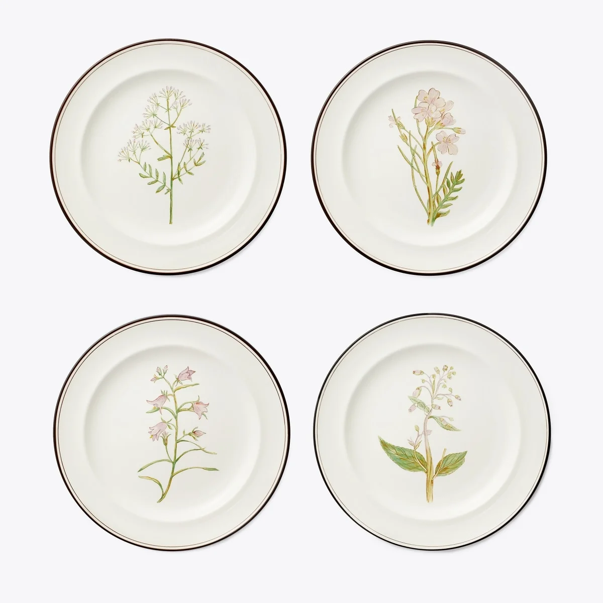 Lilac Flower Salad Plates, Set of 4 - 1