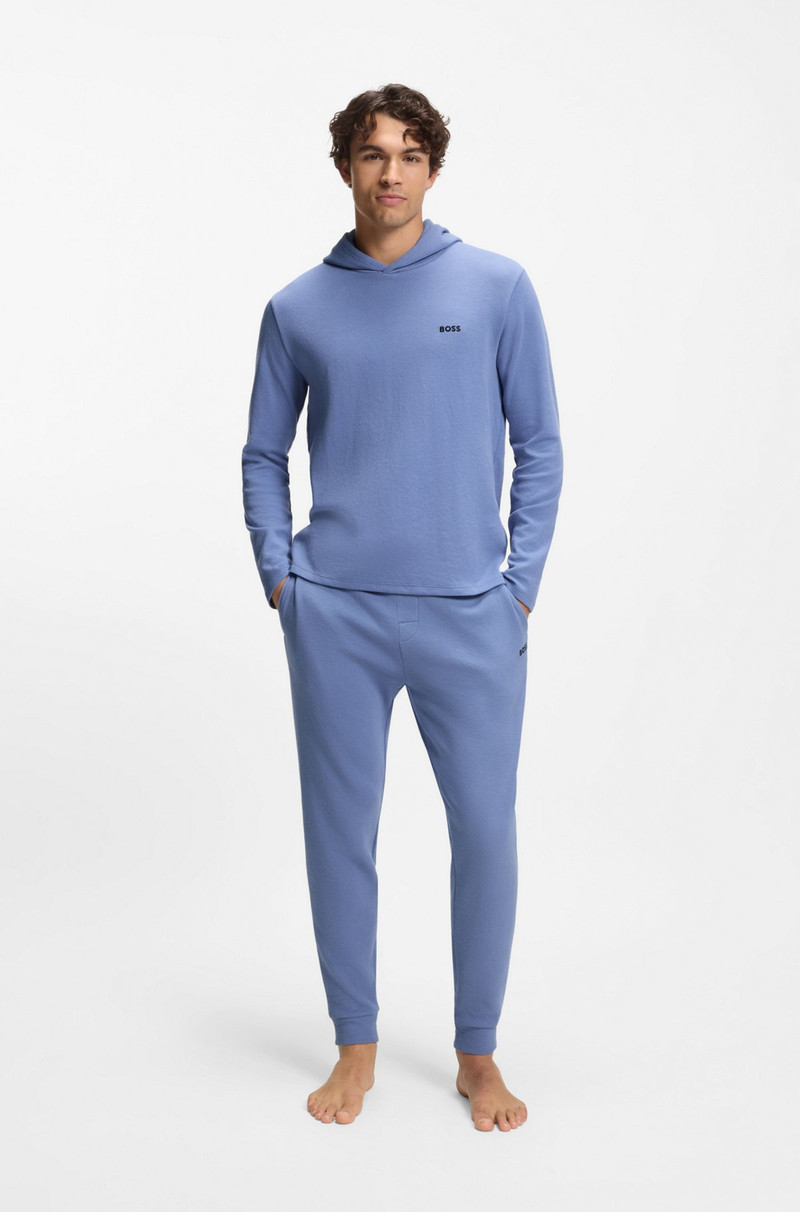 BOSS WAFFLE-STRUCTURE PYJAMA BOTTOMS IN A COTTON BLEND outlook