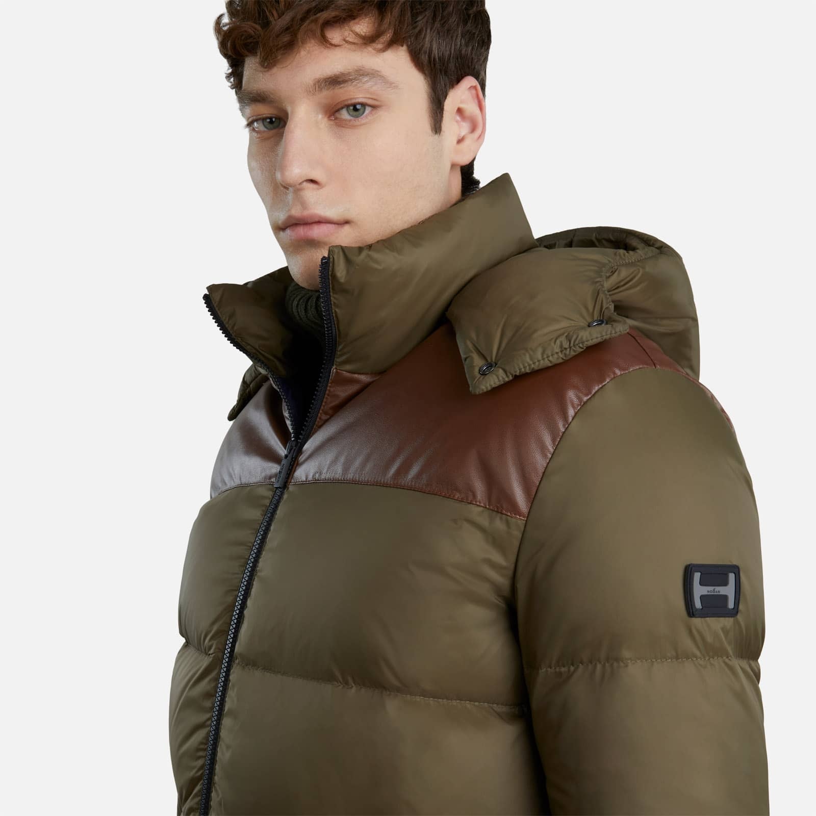 Hooded Down Jacket Green - 7