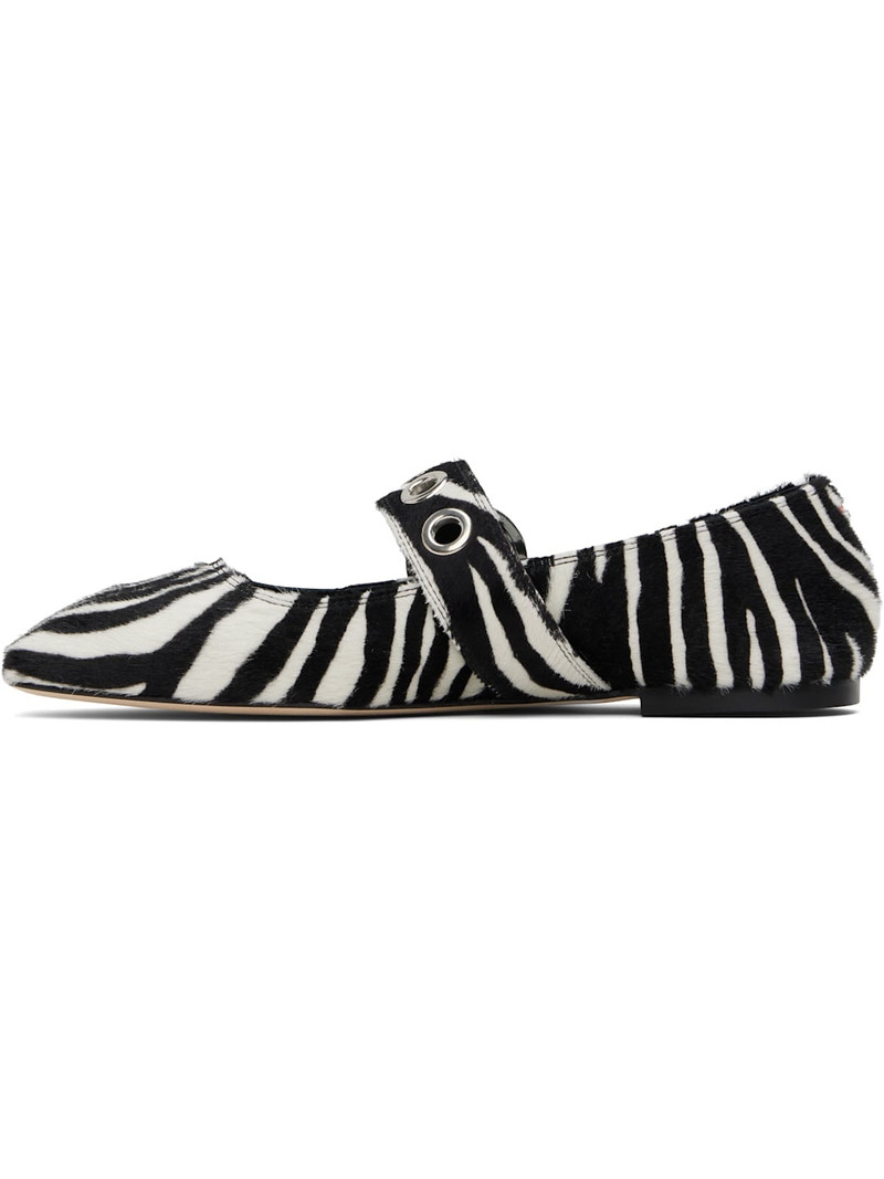 Aeyde Black & White Uma Eyelet Mary-Jane Ballerina Flats outlook