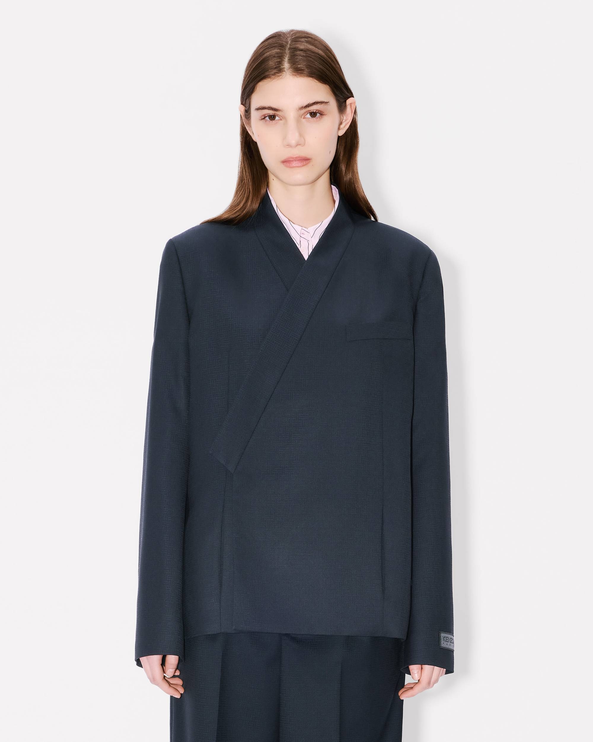 'KENZO Weave' kimono blazer in wool jacquard - 4
