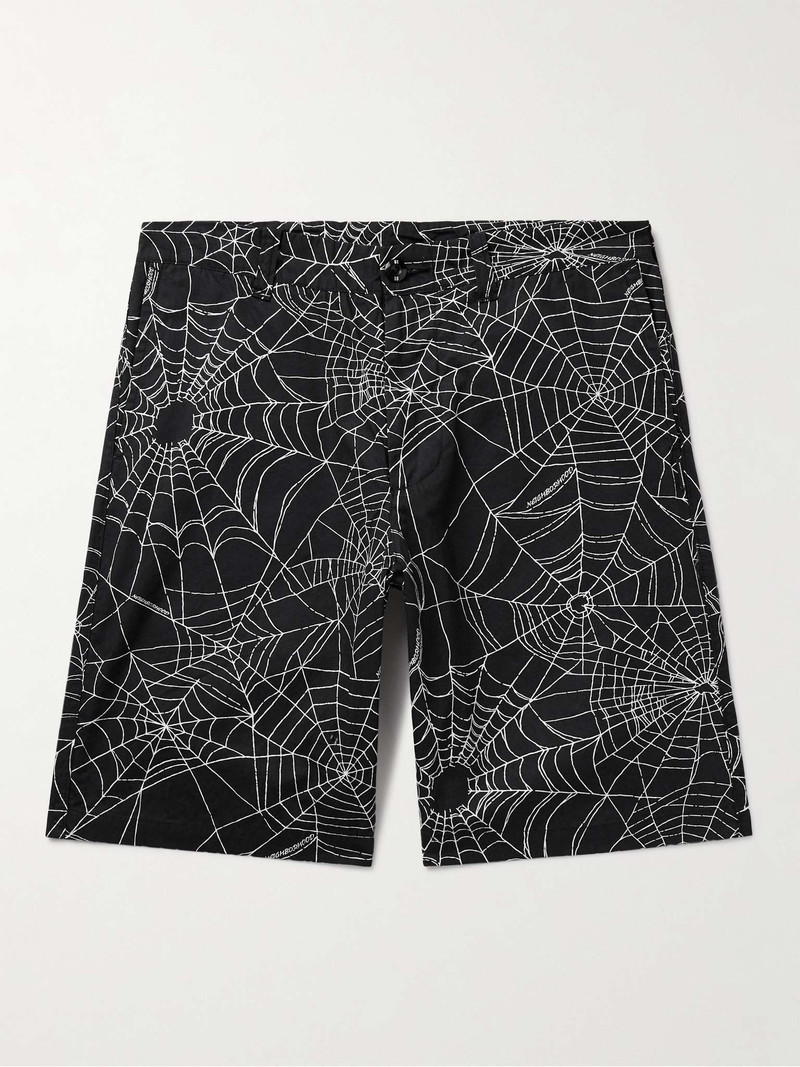 Straight-Leg Printed Poplin Shorts - 1
