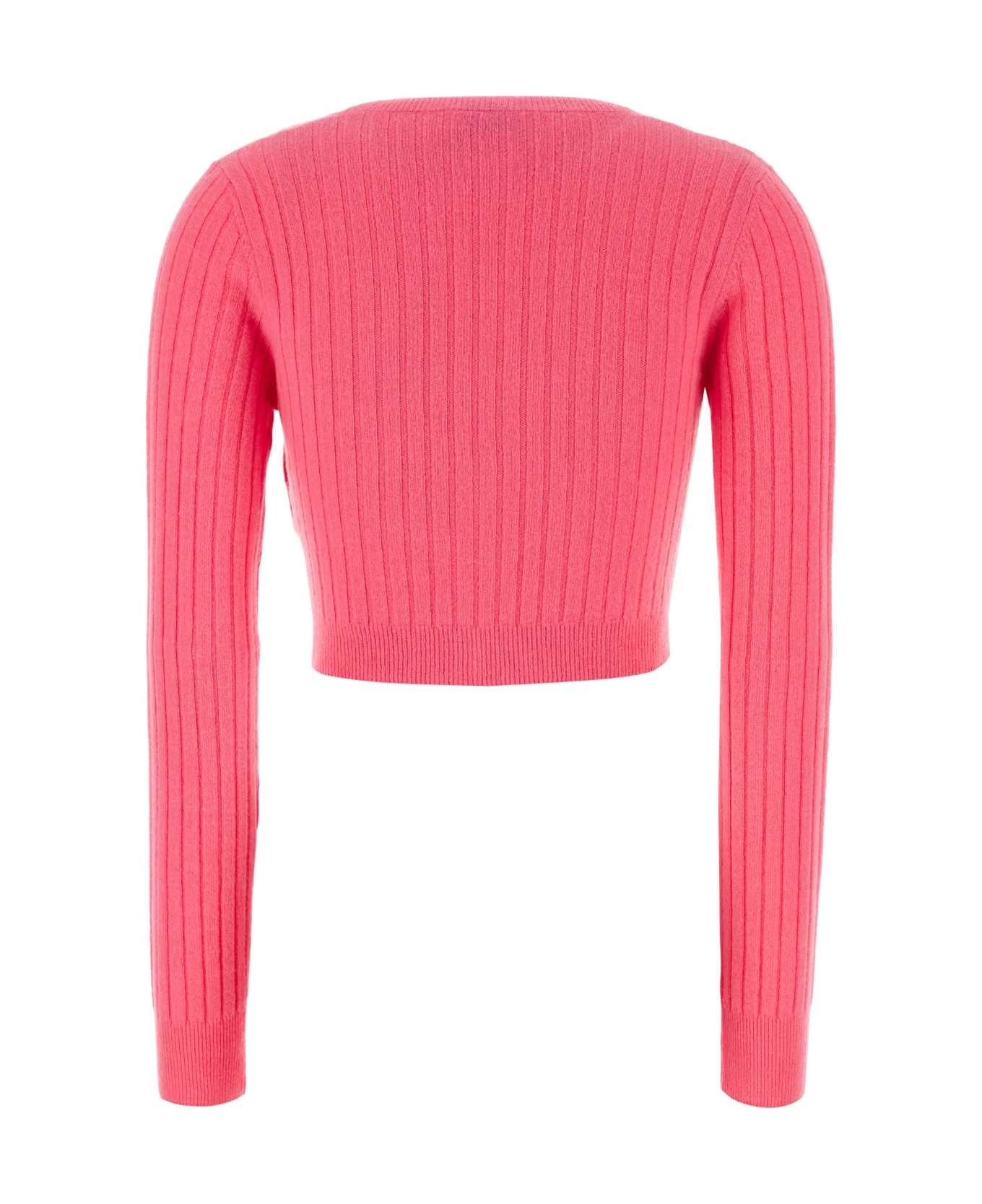 Fuchsia Wool Blend Cardigan - 2