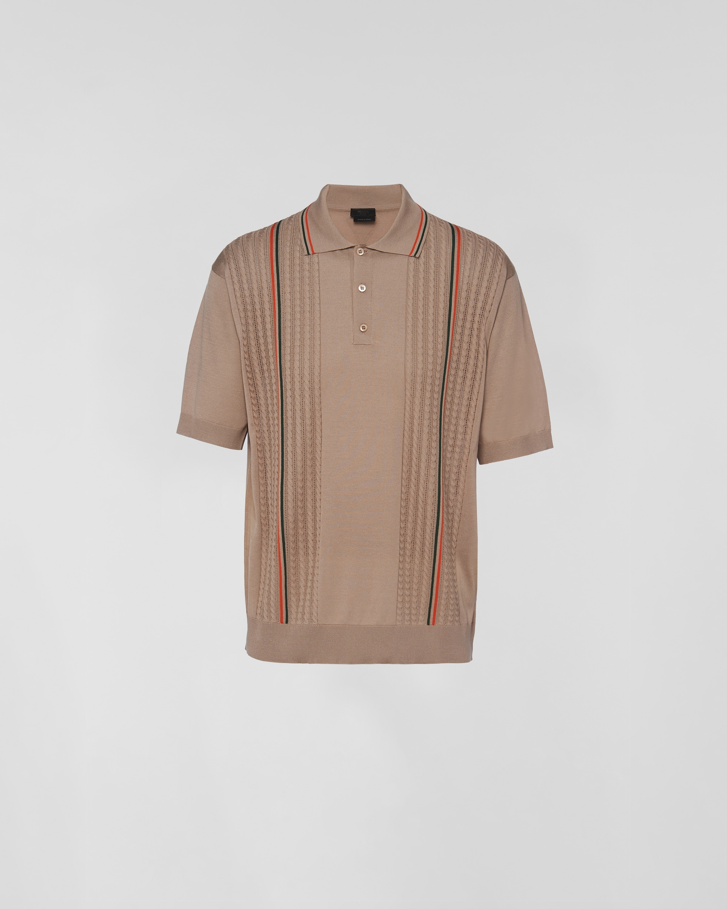 Silk and cotton polo shirt - 1