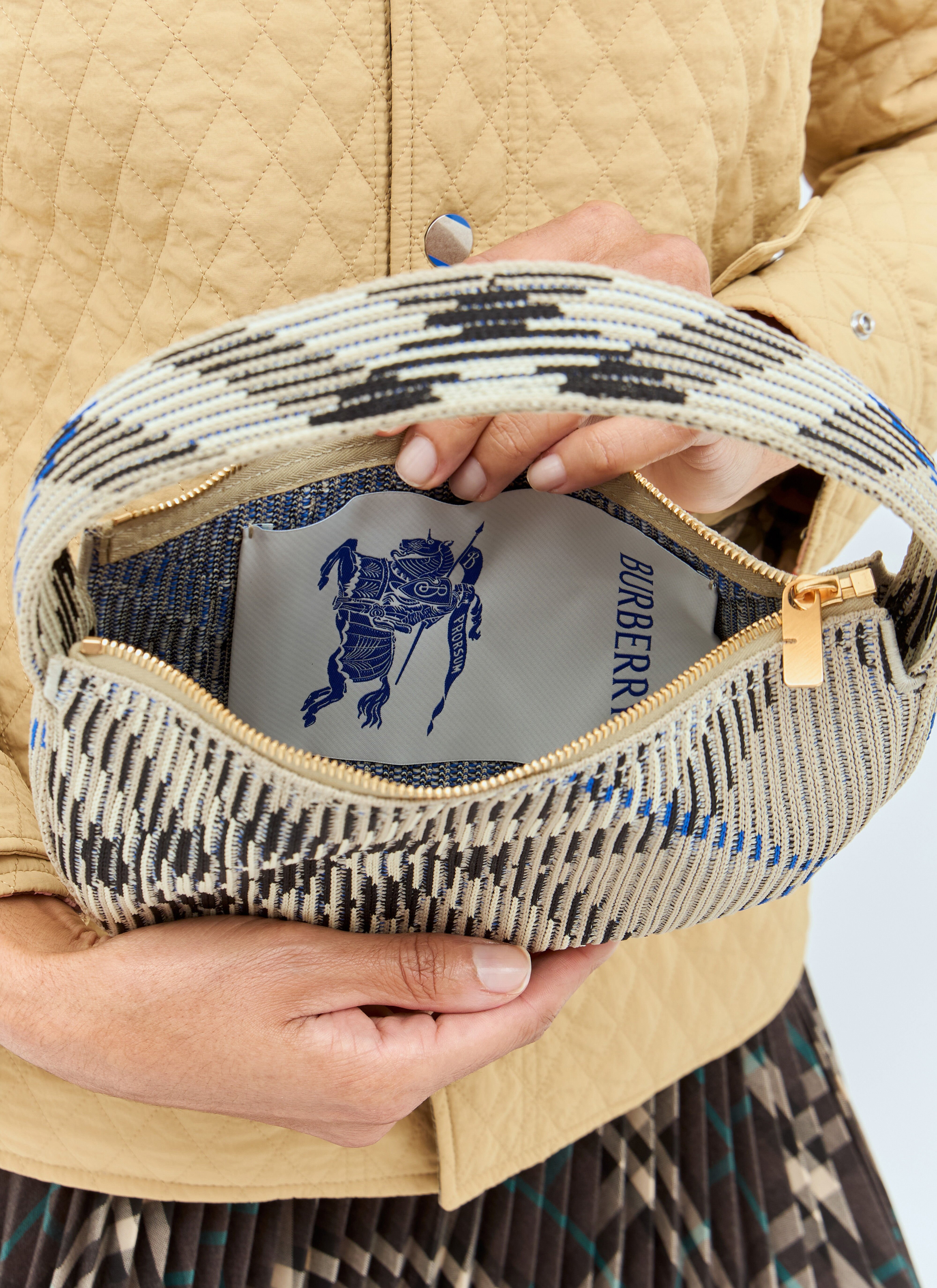Check Mini Knitted Shoulder Bag - 6