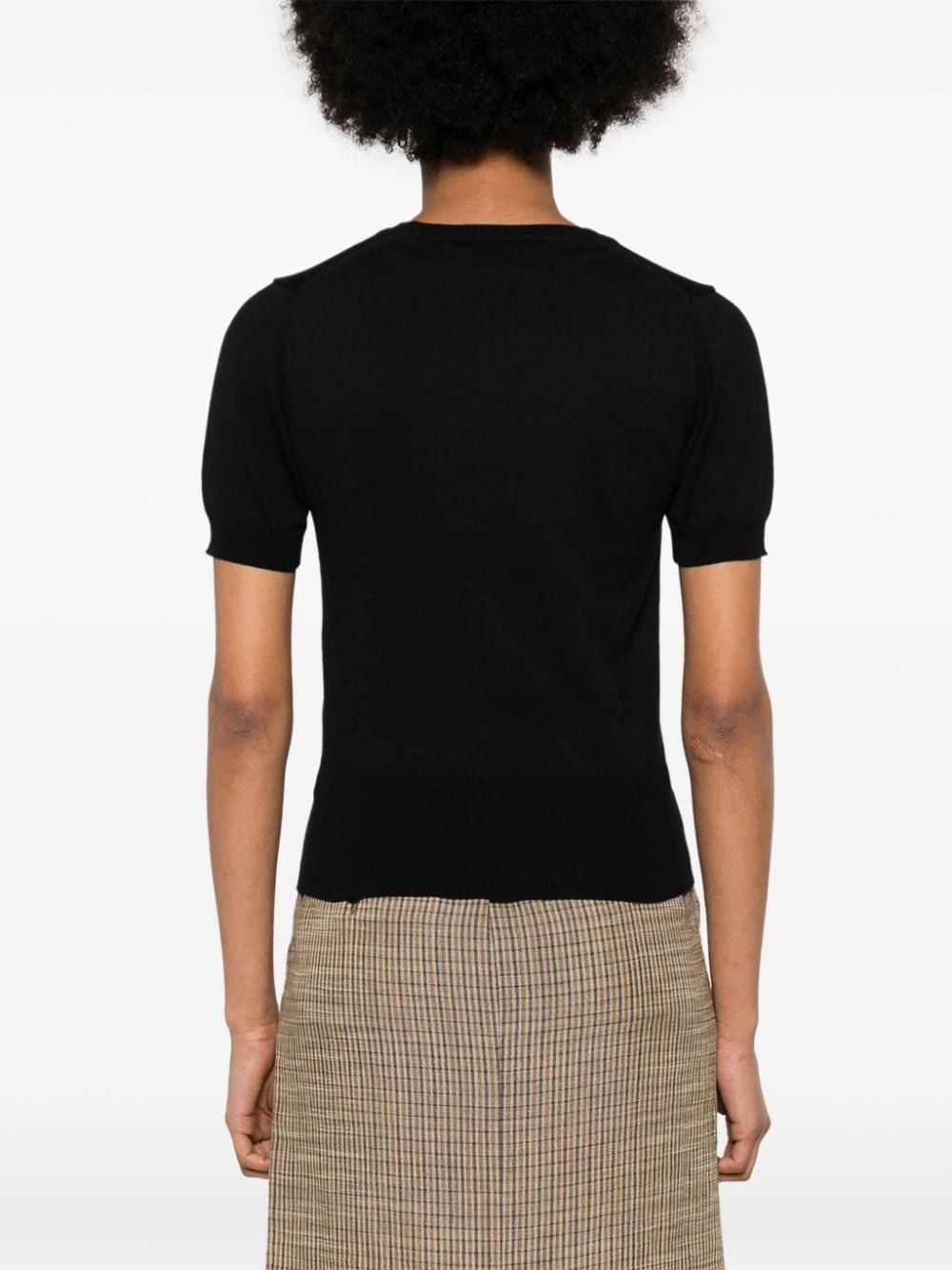 Orb-embroidered knitted T-shirt - 4