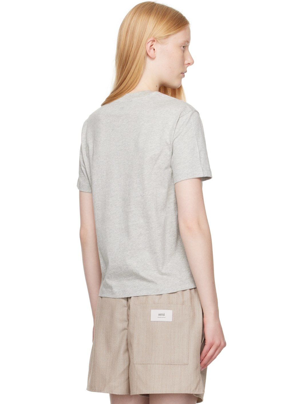 Gray Cotton Ami de Coeur T-shirt - 3