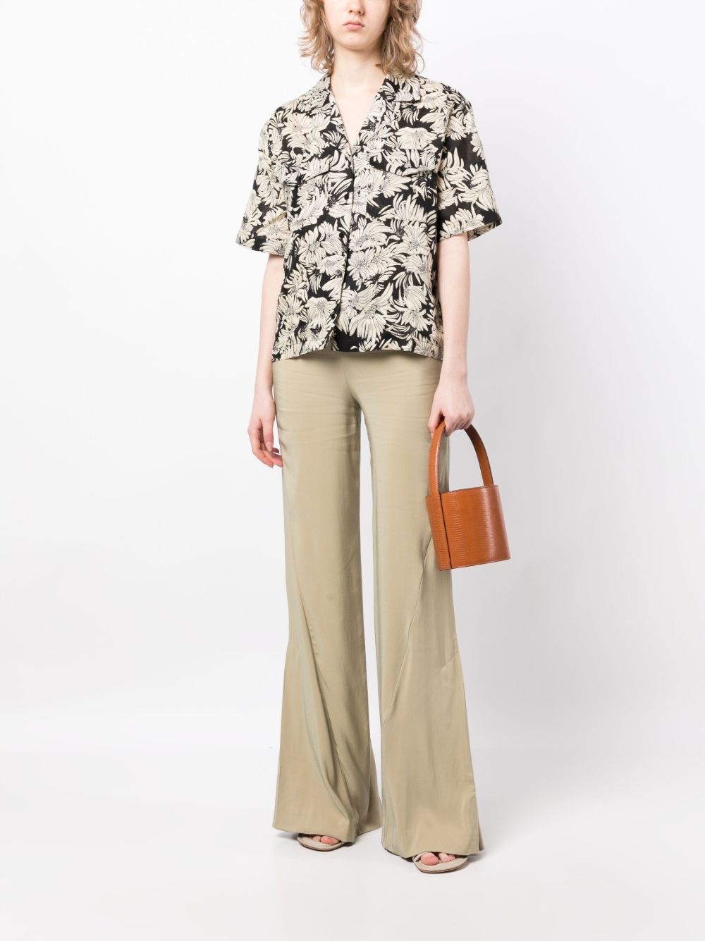 floral-print linen shirt - 2