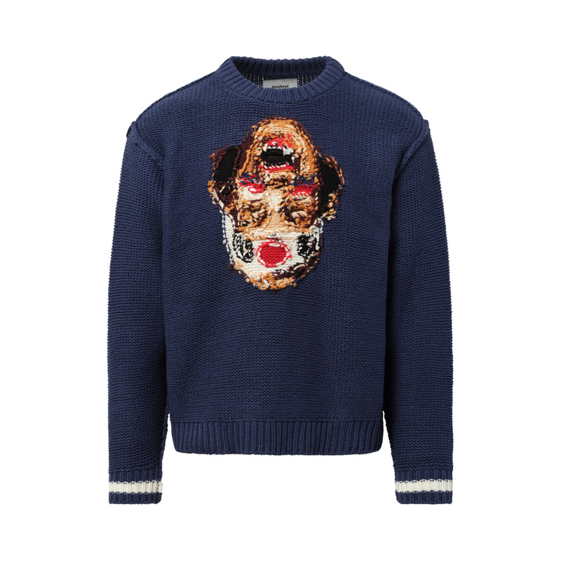 doublet Acting Supporter Knitwear Sweater in Navy outlook